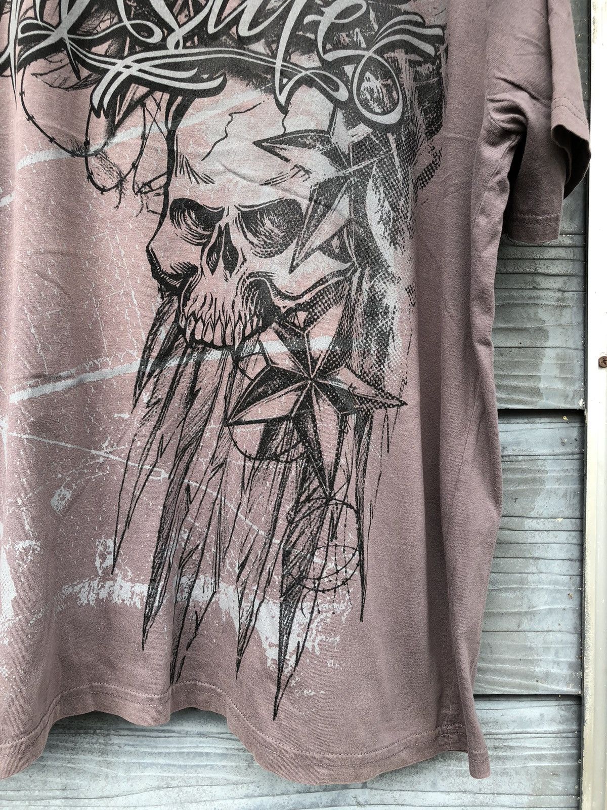Affliction × Japanese Brand × Vintage Fullprinted MMA ELITE Skulls Like AFFLICTION Tshirt Size US XL / EU 56 / 4 - 6 Thumbnail