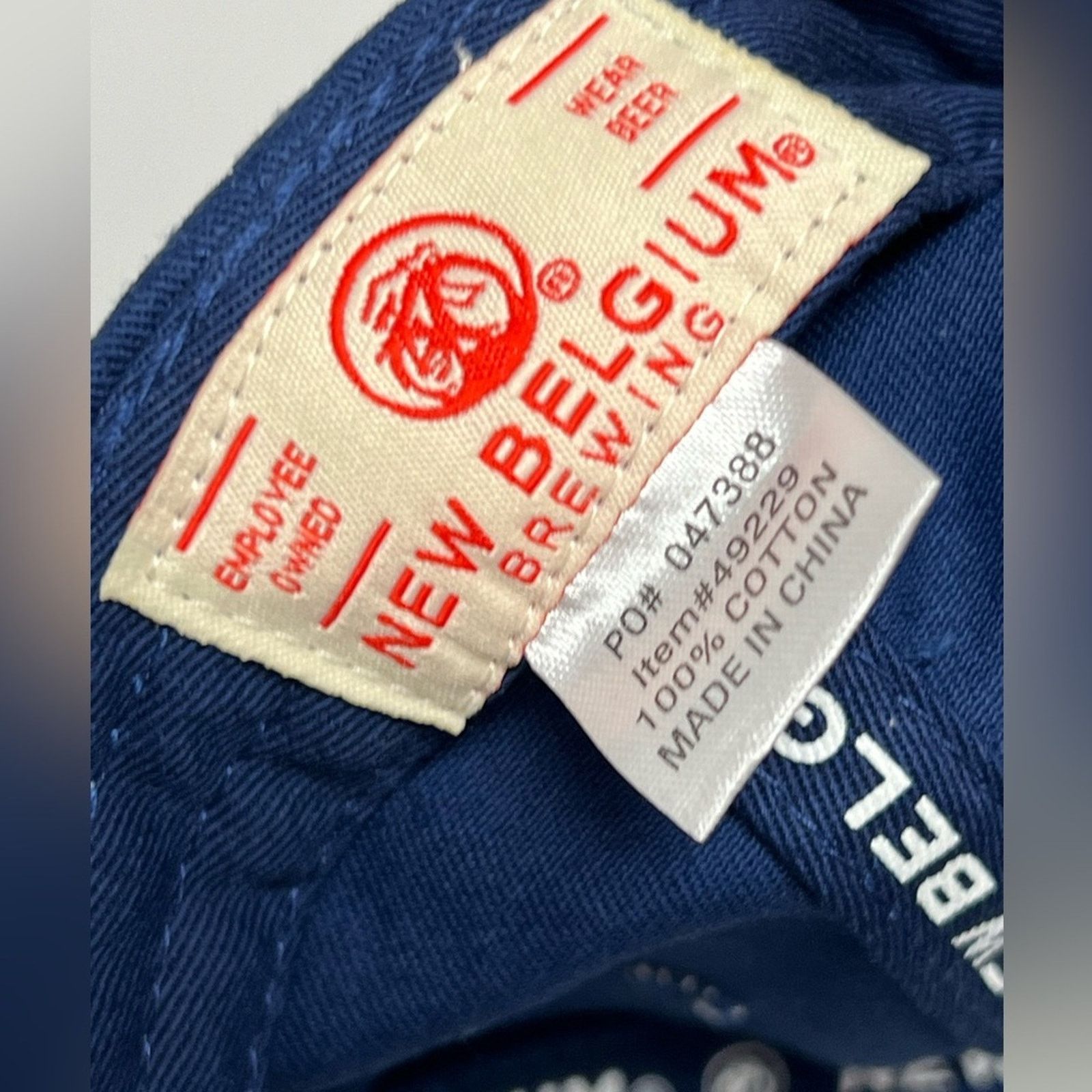 Drink Beer Save Water New Belgium Brewing Fat Tire Hat -Blue Leather Strap Beer Size ONE SIZE - 5 Thumbnail