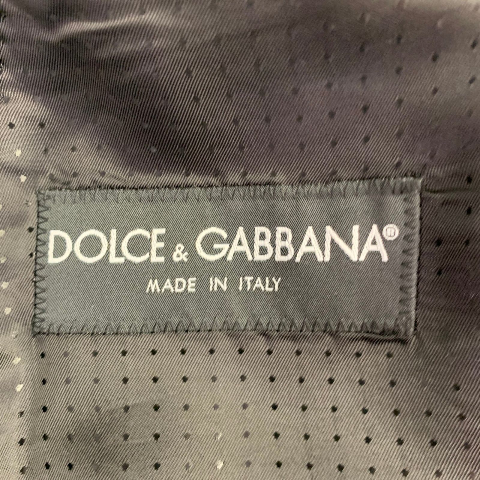 Dolce & Gabbana Size 40 Long Grey Two Toned Virgin Wool Blend Sport Coat Size 40R - 7 Thumbnail