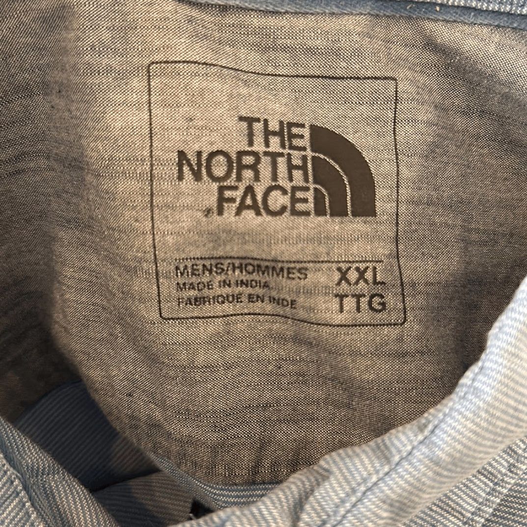 The North Face The North Face Men's Shirt XL Short Sleeve Button Up Blue & White Striped Size US XL / EU 56 / 4 - 7 Thumbnail