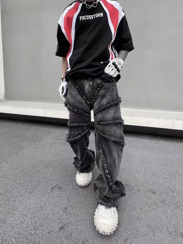 Japanese Brand VIBE Retro street wash raw edge micro-flare jeans Size US 30 / EU 46 - 6 Thumbnail