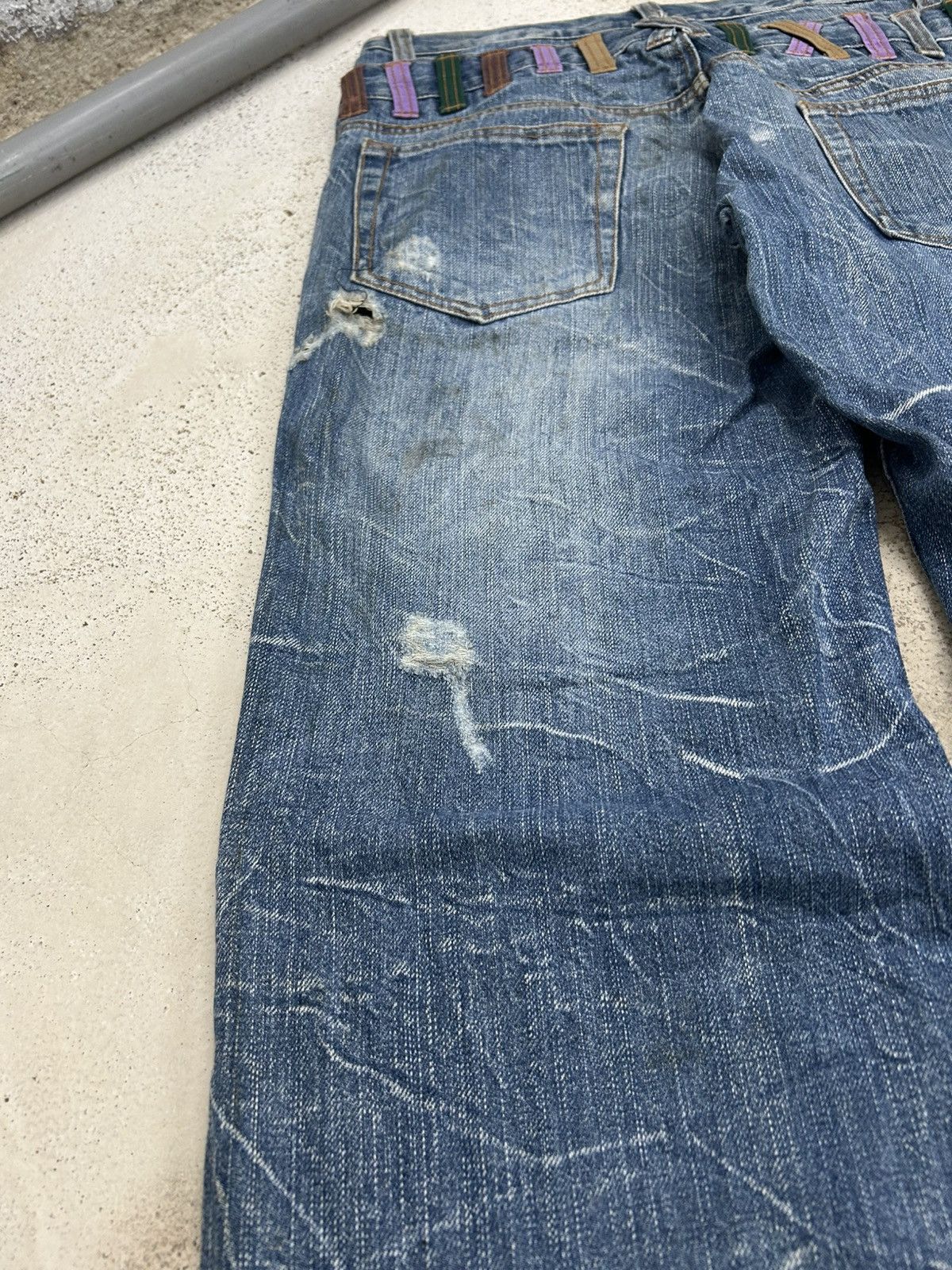 Le Grande Bleu (L.G.B.) Nylaus Distressed Y2K Clawn Marks Archive Rave Watanabe Size US 33 - 16 Thumbnail