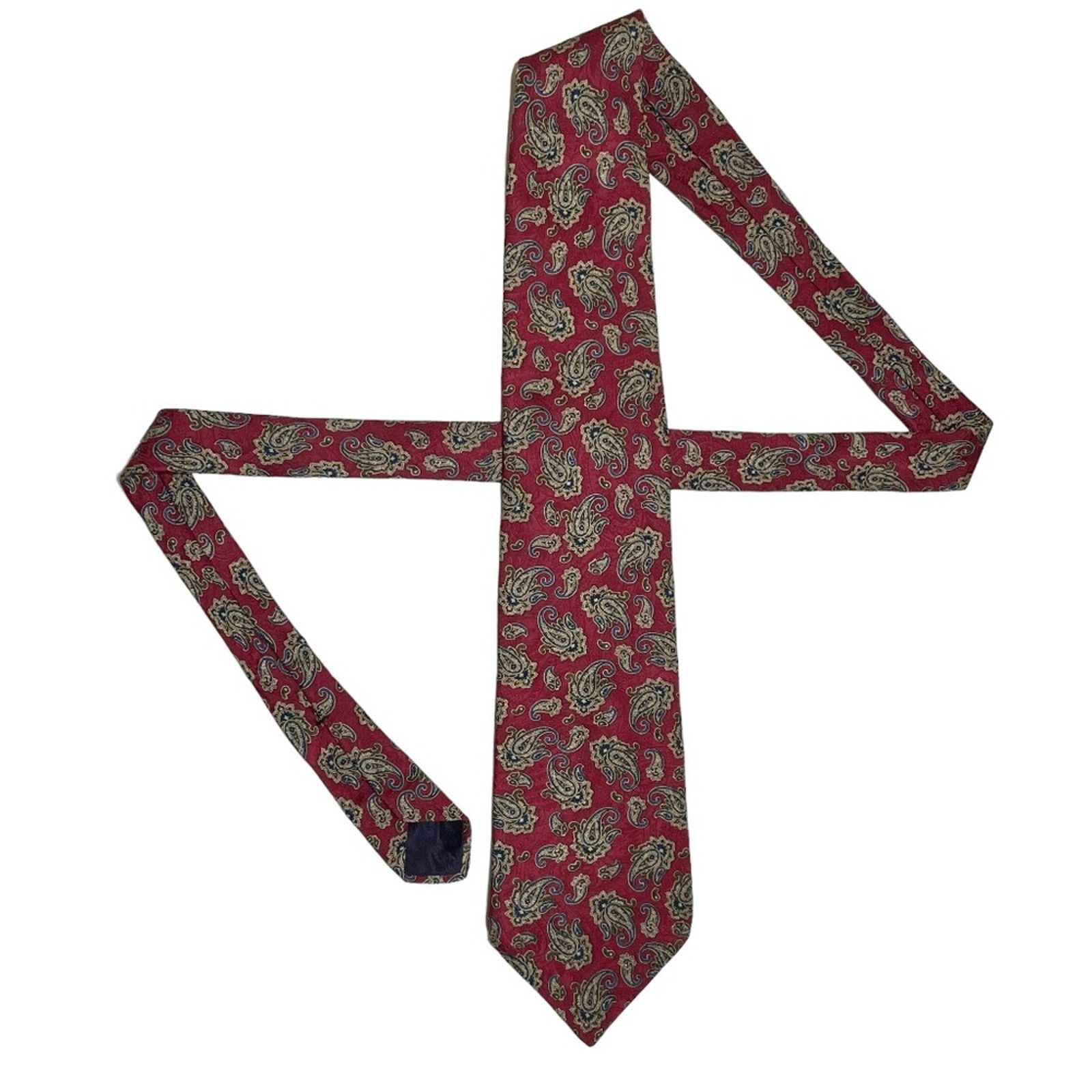 Liberty × Vintage Vintage Liberty of London Red Paisley Woven Silk Necktie Tie Size ONE SIZE - 2 Thumbnail