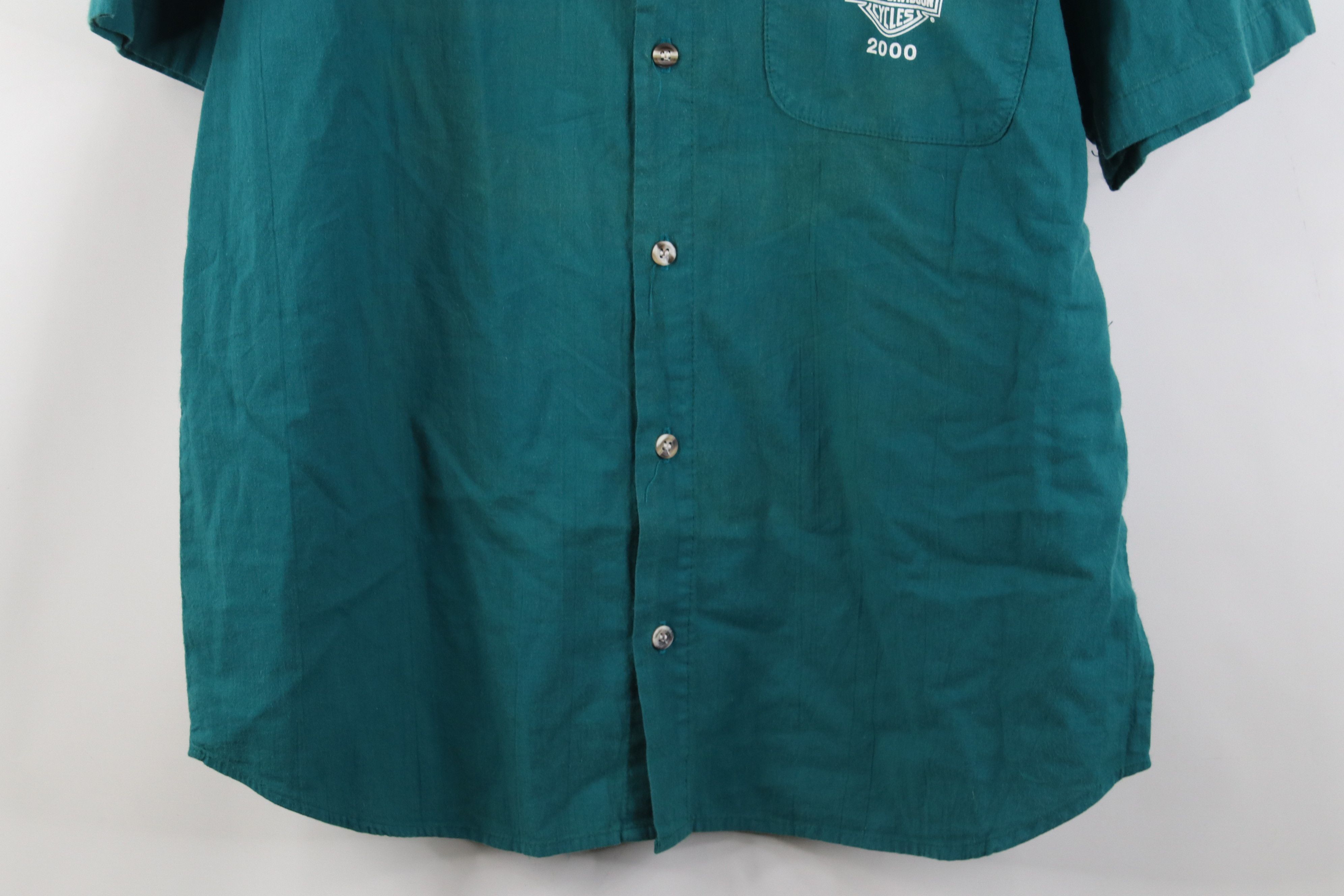 Harley Davidson Vintage Y2K 2000 Harley Davidson Assembly Plant Button Shirt Size US L / EU 52-54 / 3 - 3 Thumbnail