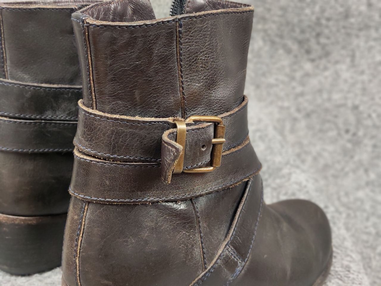 MoMA Moma Handmade Leather Shoes Buckle Wide Width Ankle Boots Size US 5 / IT 35 - 12 Thumbnail
