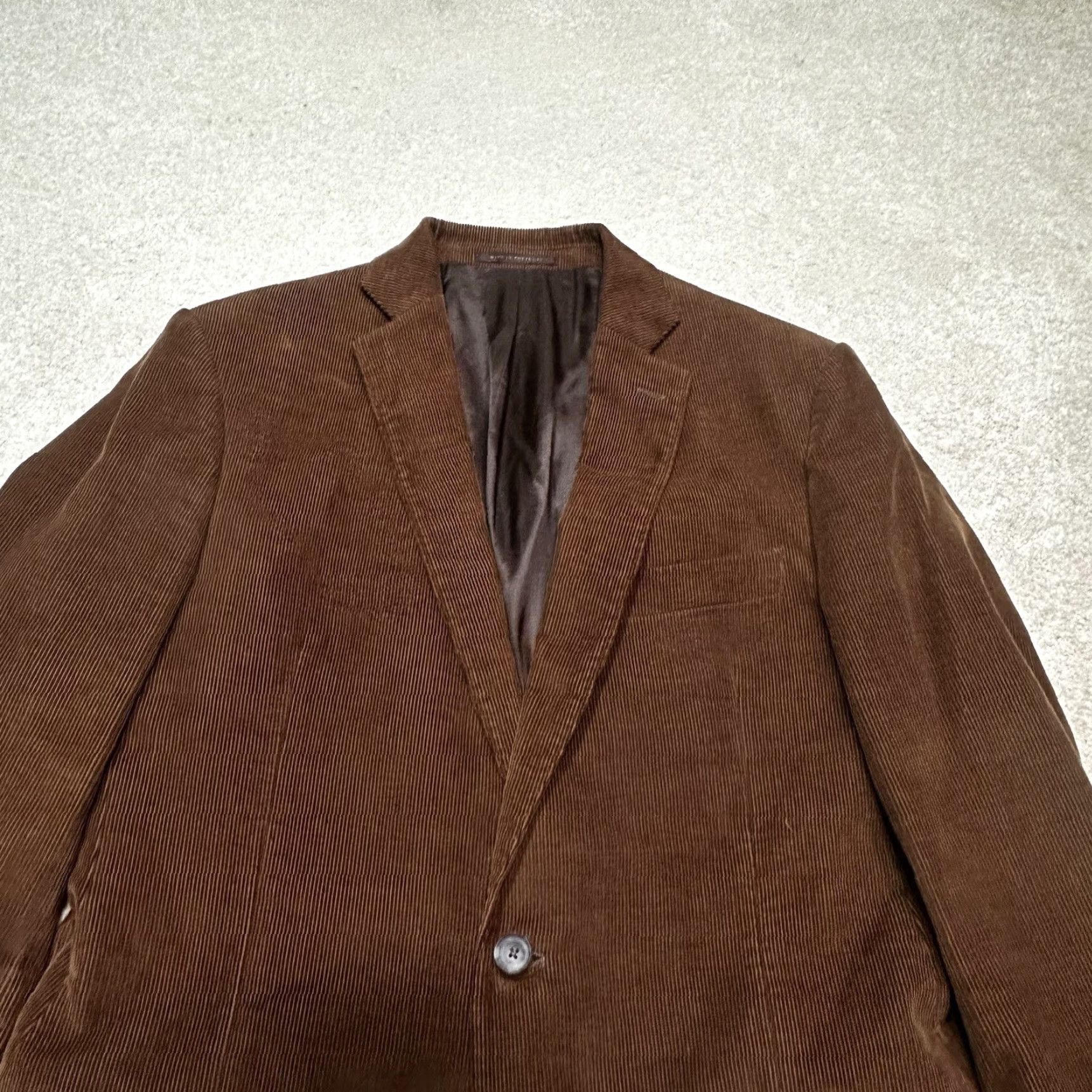 Doublet J. HILBURN Corduroy Blazer Mens 41 R Brown Casual Sport Coat Double Vent Size 42R - 3 Thumbnail