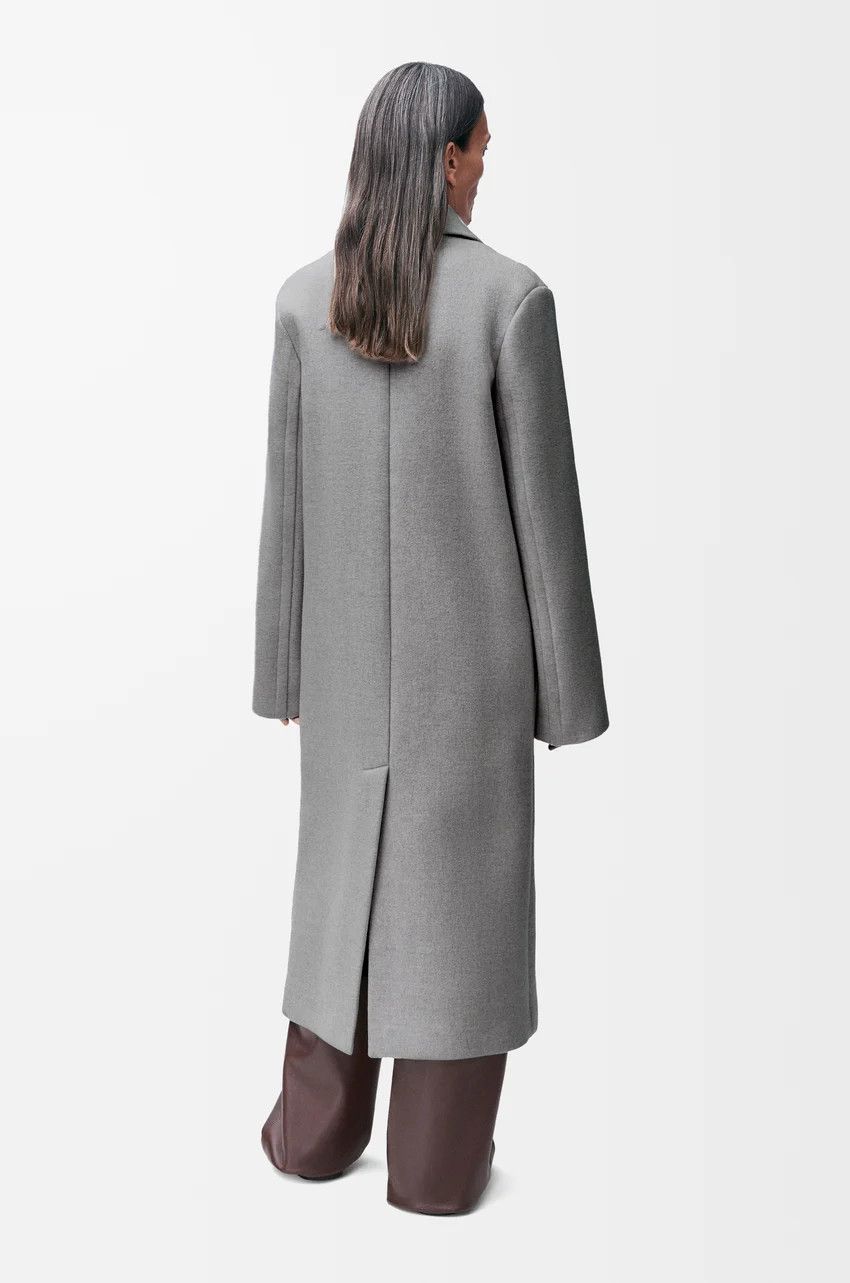Loewe o1loc1c0525 Double Breasted Coat in Cashmere Light Grey Size XS / US 0-2 / IT 36-38 - 4 Thumbnail