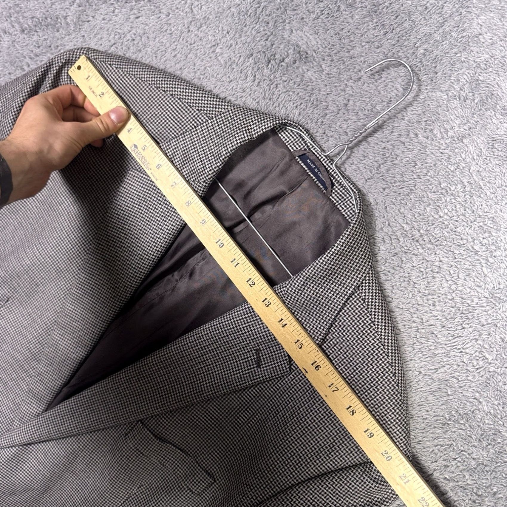 Ralph Lauren Ralph Lauren Blazer Men 50R Silk Wool Houndstooth Sport Coat Suit Jacket – 80s/90s Style Size 50R - 7 Thumbnail
