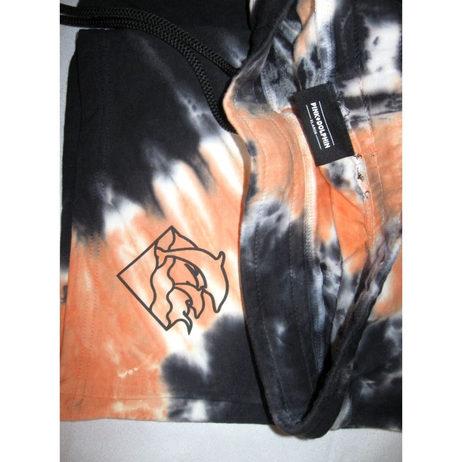 Pinko Pink Dolphin Tye Dye Shorts Men XL Orange Sweat Shorts Drawstring Pockets Size US 36 / EU 52 - 2 Thumbnail