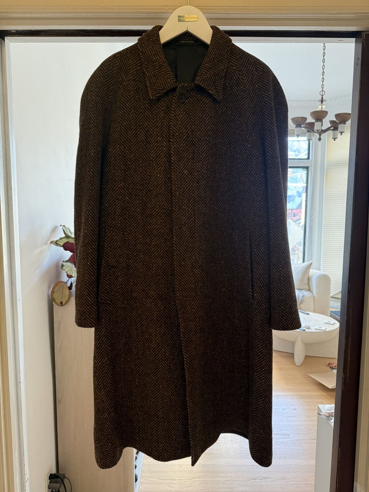 Aime Leon Dore Herringbone wool topcoat brown Size US XL / EU 56 / 4 - 1 Thumbnail