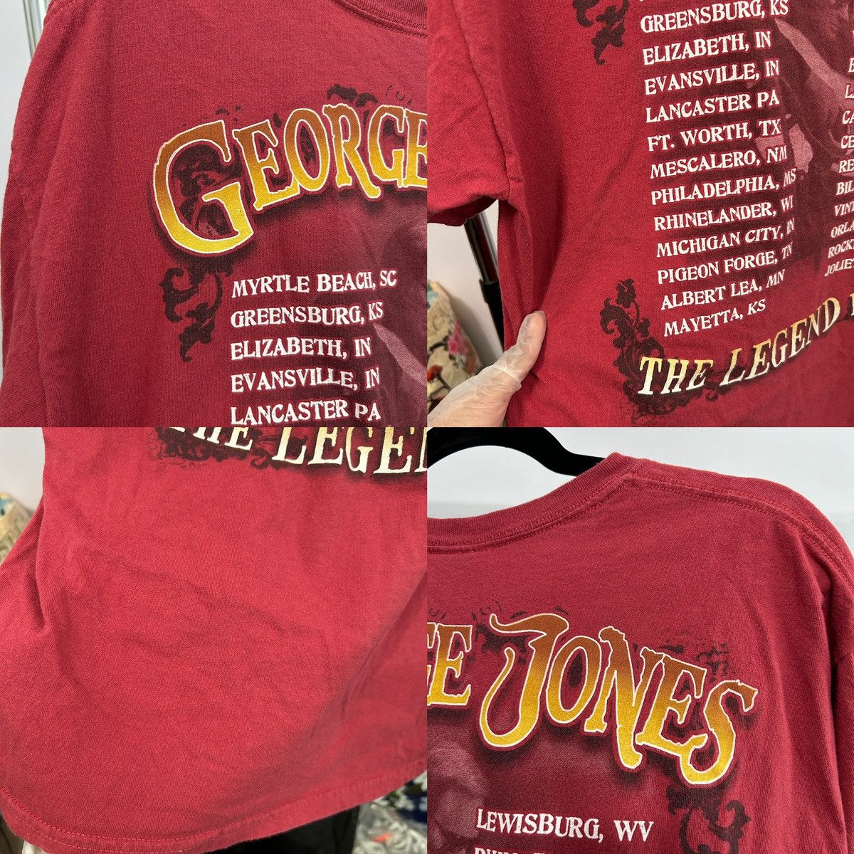 Gildan Gildan George Jones Red Large Graphic Tee Sz Large - "Dannie Size US L / EU 52-54 / 3 - 5 Thumbnail