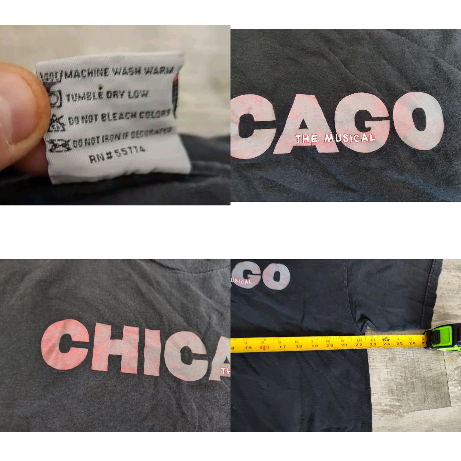 Vintage VINTAGE Chicago The Musical Tee Shirt Men's XL Black 1990s Broadway Graphic Tee Channel Murina 6 100% Cotton Mens XL Black 90s Music Broadway Tee Size US XL / EU 56 / 4 - 8 Thumbnail