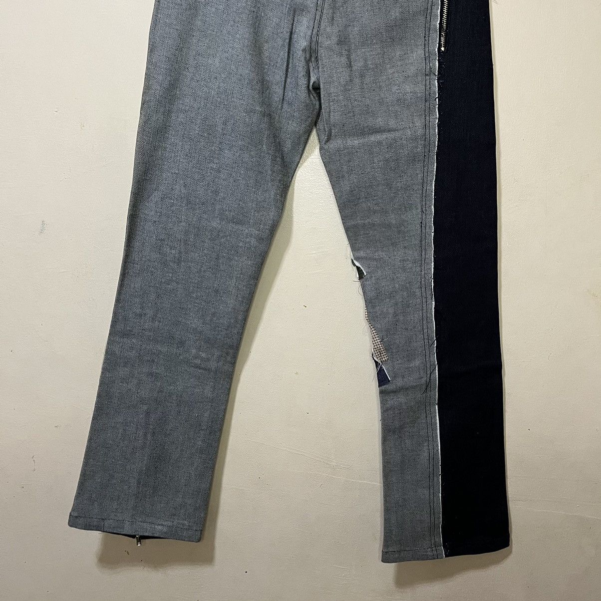 Japanese Brand MEP APOSTROPHE (T) ME PATCHWORK FLARED UNCLE ZIP DENIM PANTS Size US 32 / EU 48 - 12 Thumbnail