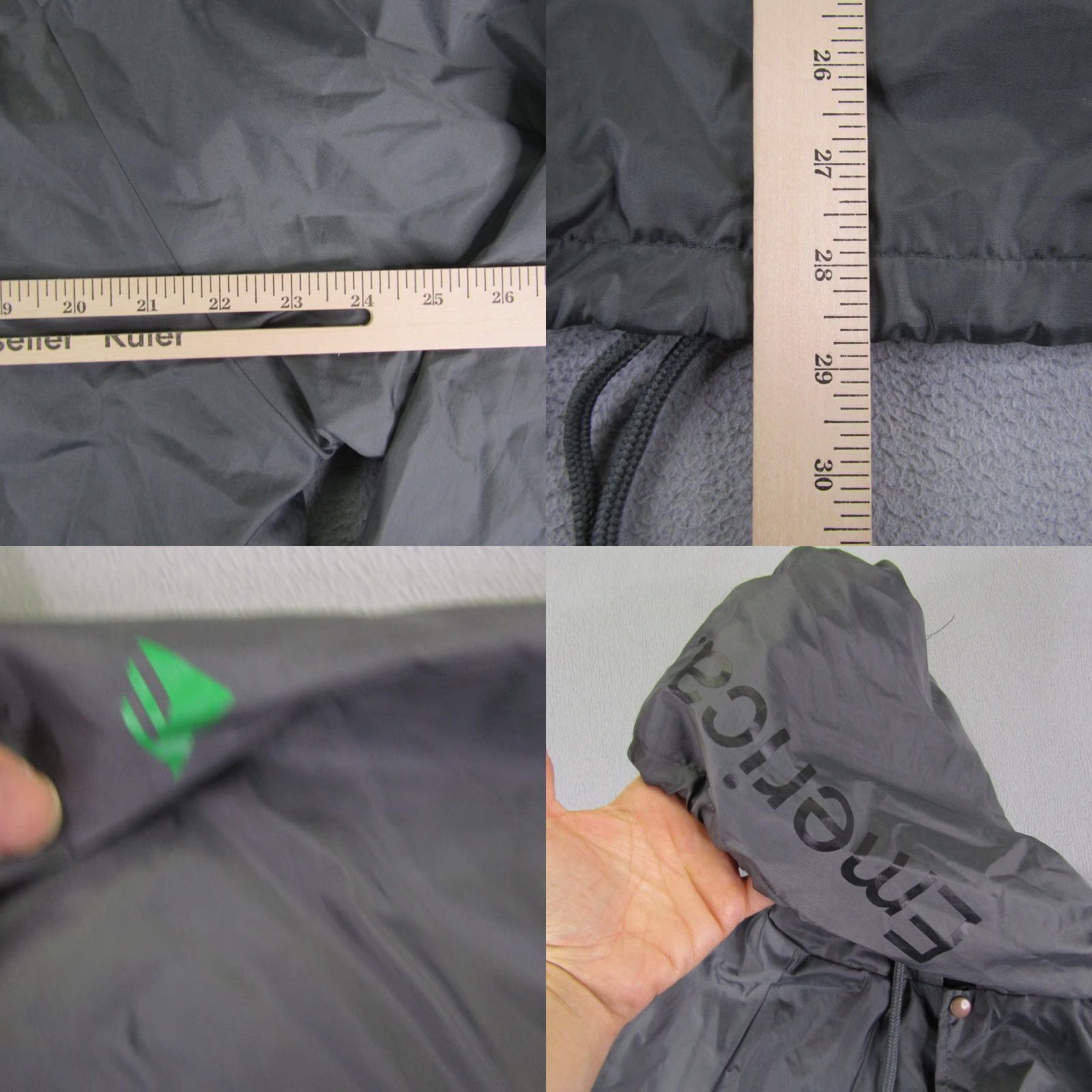 Emerica Emerica Jacket Mens Large Gray Snap Up Windbreaker Skateboarding Skater Coat Size US L / EU 52-54 / 3 - 8 Thumbnail