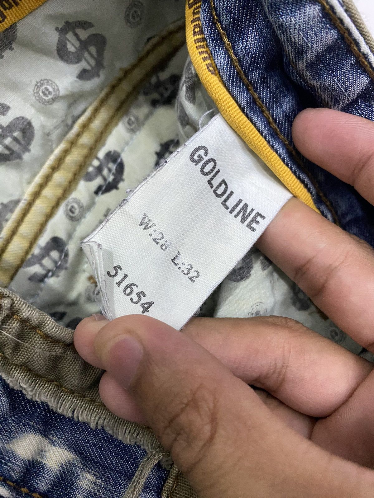 Kapital SICK🔥GOLDLINE DISTRESSED DENIM RARE UNDERCOVER STYLE DESIGN Size US 29 - 12 Thumbnail