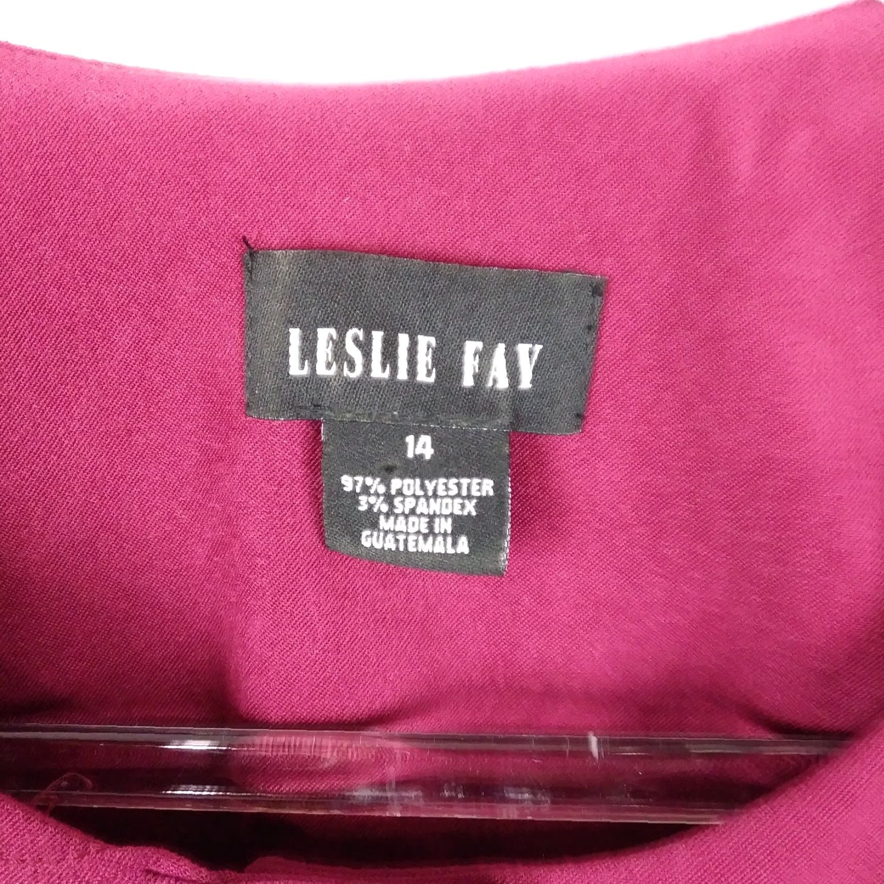 Vintage Leslie Fay Womens Blazer Jacket Button-Down Front Long Sleeve Red 14 Size Regular Women Department Blazer Button-Down Work 90s et Cetera Size XL / US 12-14 / IT 48-50 - 3 Thumbnail