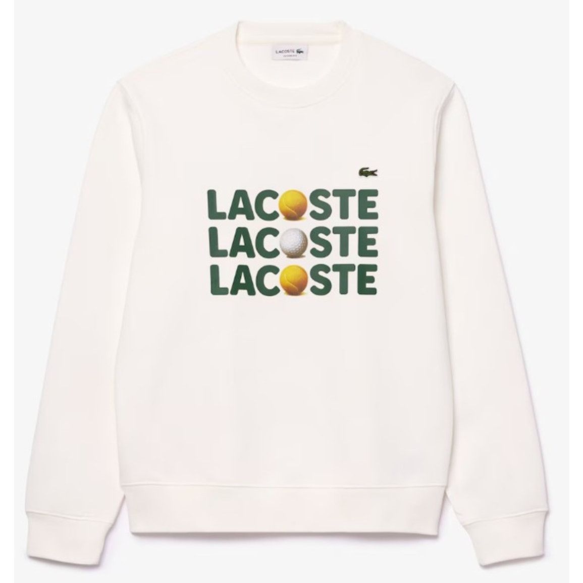 Lacoste Lacoste Men's Classic Fit Sweatshirt W Wording White L Size US L / EU 52-54 / 3 - 1 Thumbnail