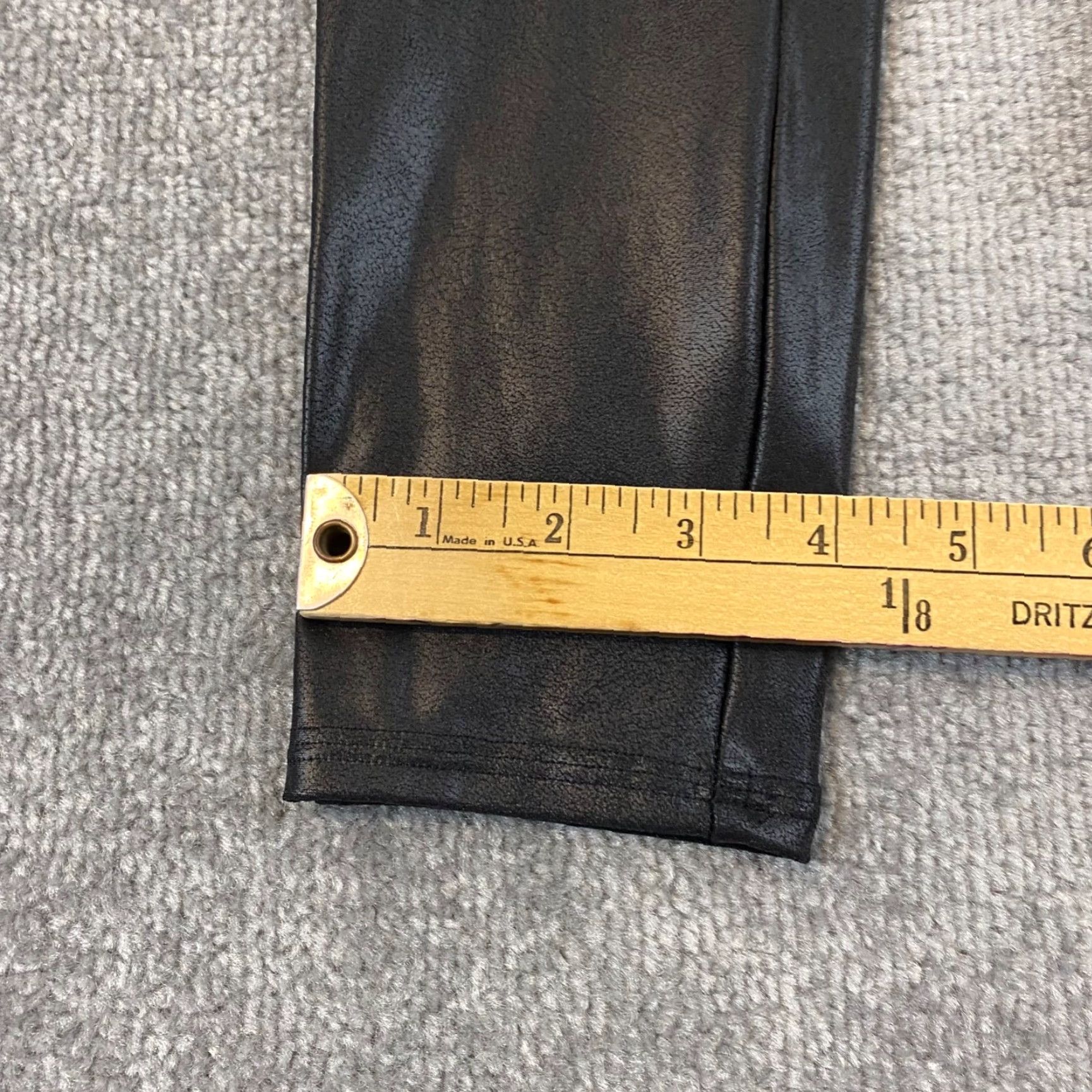Spanx SPANX Leggings Womens Large Black Faux Leather Nylon Stretch Activewear Pants Size 36" / US 14 / IT 50 - 5 Thumbnail