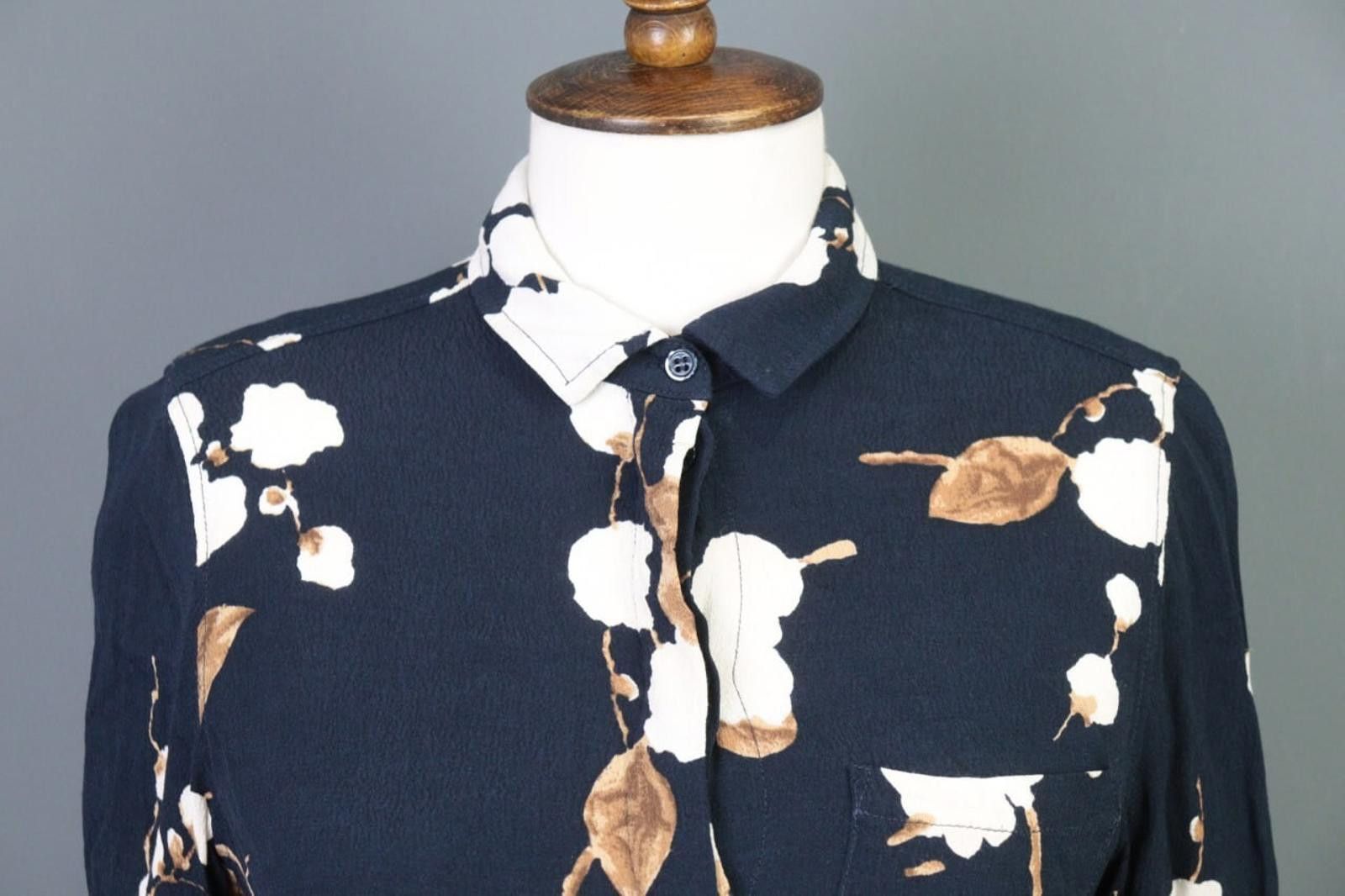 Gianni Valentino GANNI Ryder Crepe Blue Floral Shirt Top Blouse Size S Size S / US 4 / IT 40 - 2 Thumbnail