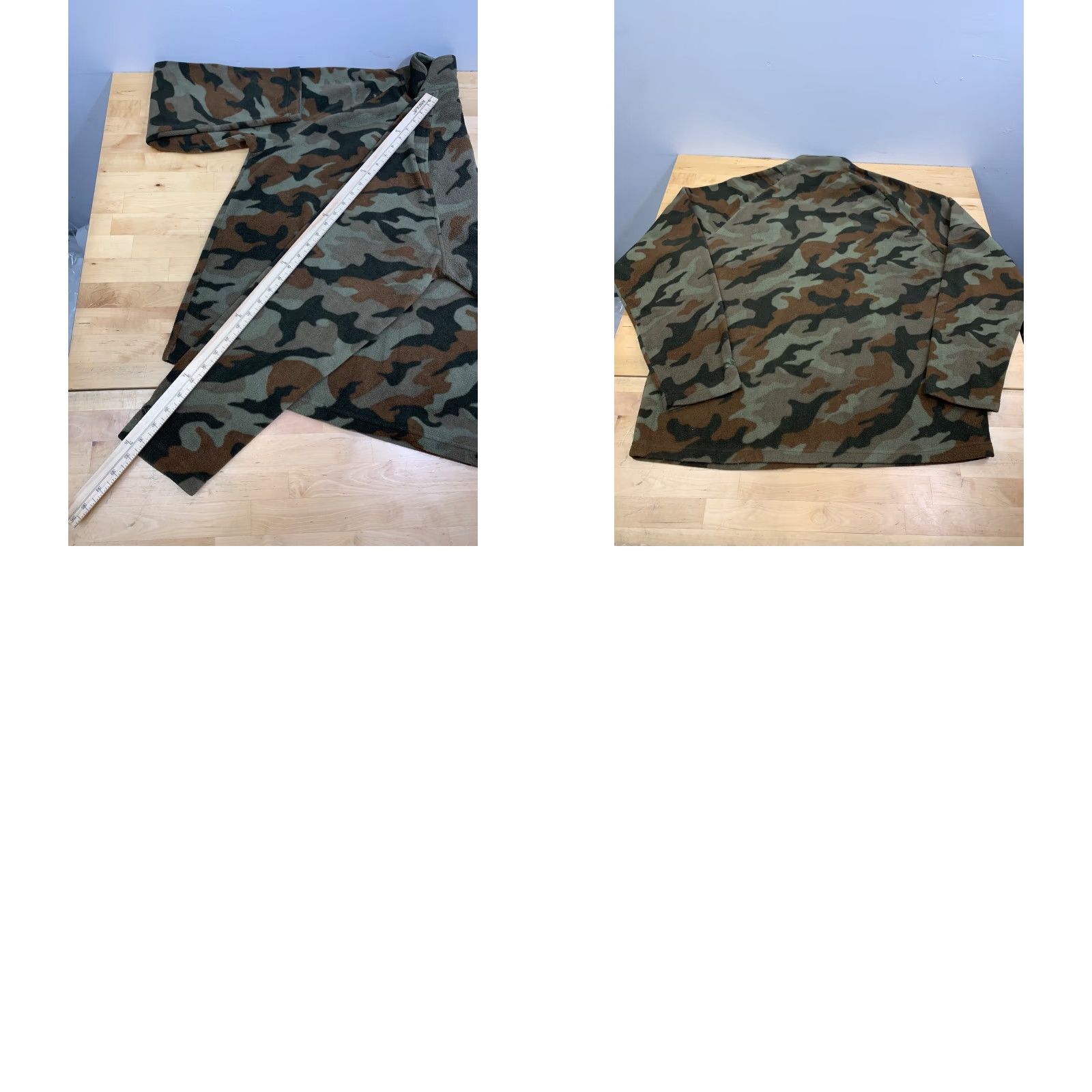Starter Starter Sweatshirt Mens L 1/4 Zip Camouflage Green Pullover Mock Neck Casual Casualwear Outdoor Fleece Polyester Size US L / EU 52-54 / 3 - 8 Thumbnail
