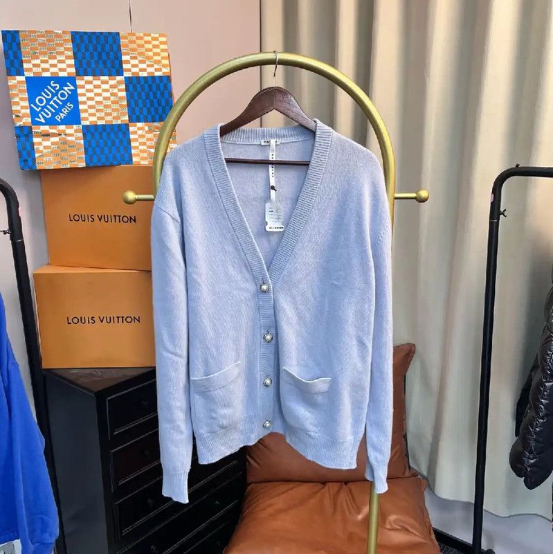 Miu Miu Blue Wool Women's Cardigan 0089