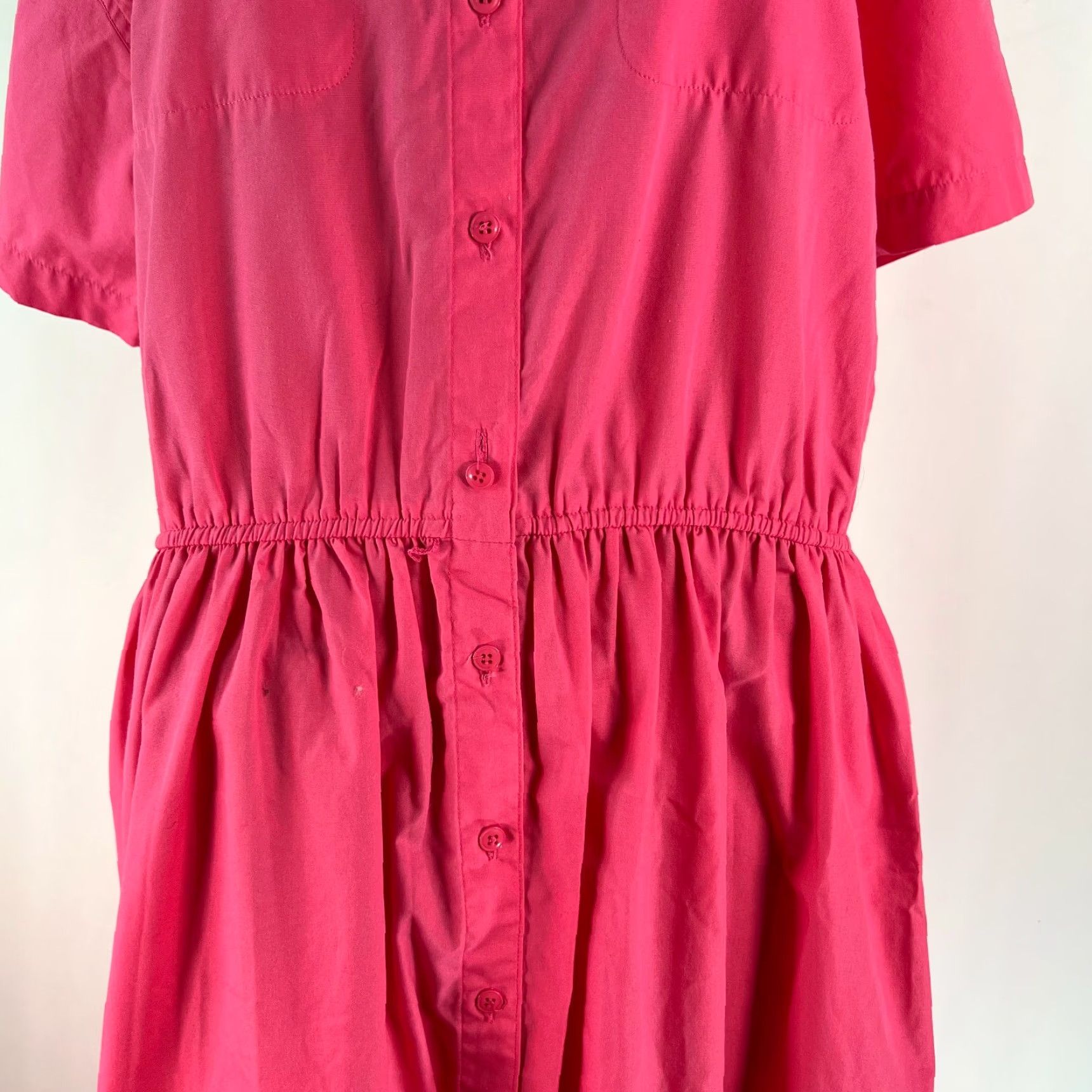 Pinko VINTAGE Andrew Harvey Womens Pink Shirt Dress Short Sleeves Collared Size 14 Size XL / US 12-14 / IT 48-50 - 5 Thumbnail