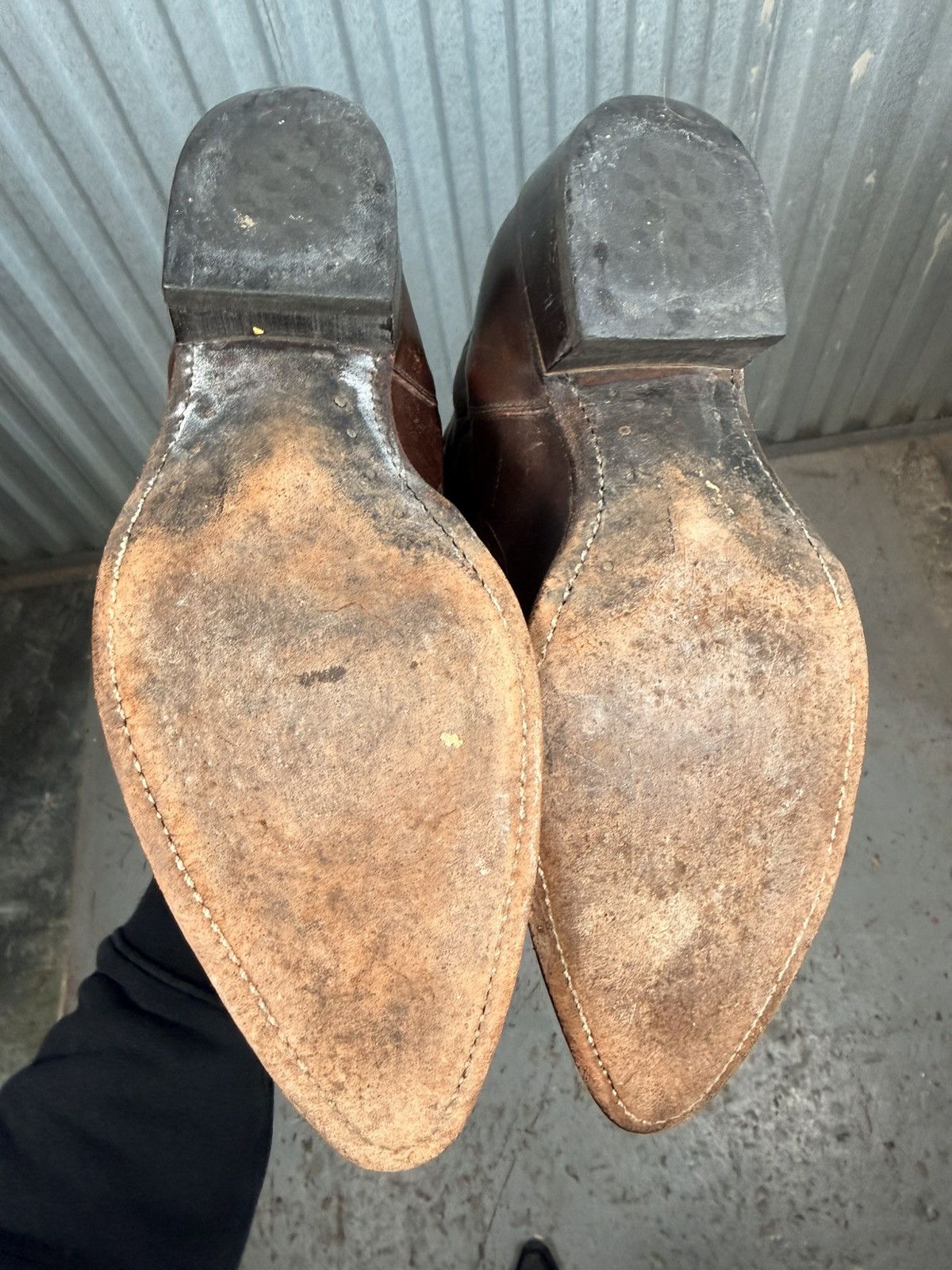 Other 70s Vintage Made in Usa Dark Brown Stock Show Cowboy Boots Size US 9.5 / EU 42-43 - 12 Thumbnail