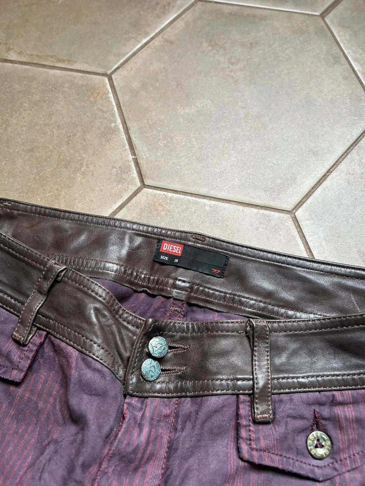 Diesel Vintage Diesel leather pants y2k Size 28" / US 6 / IT 42 - 4 Thumbnail