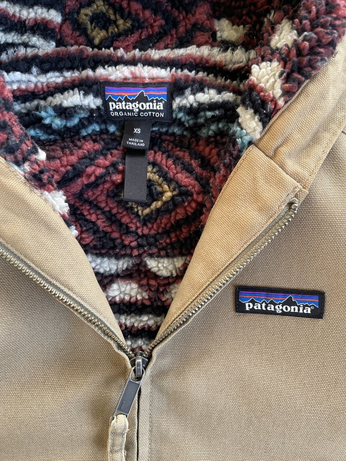 Patagonia Canvas Lined Sherpa Hoodie