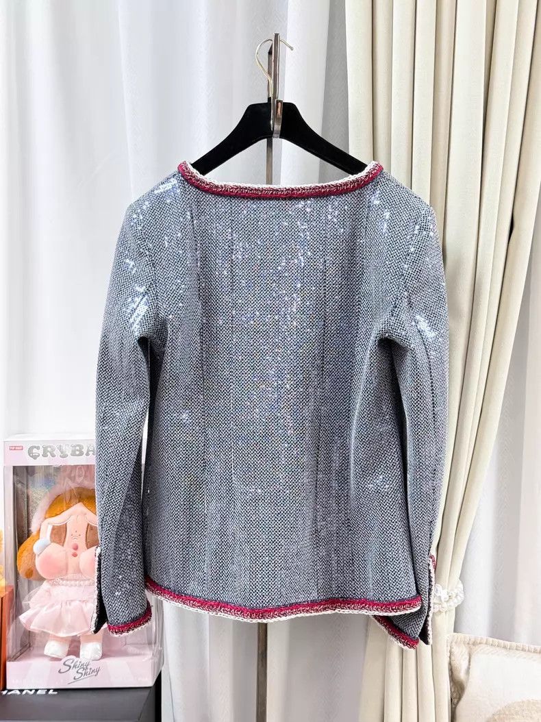 Chanel Chanel Ice blue sequin red woven rolled edge jacket Size S / US 4 / IT 40 - 3 Thumbnail