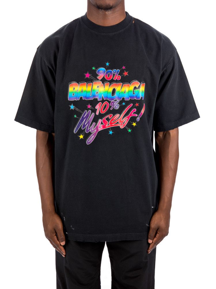 image of Balenciaga O1Mt1Gz0524 90/10 Large Fit T-Shirt In Black, Men's (Size 2XL)