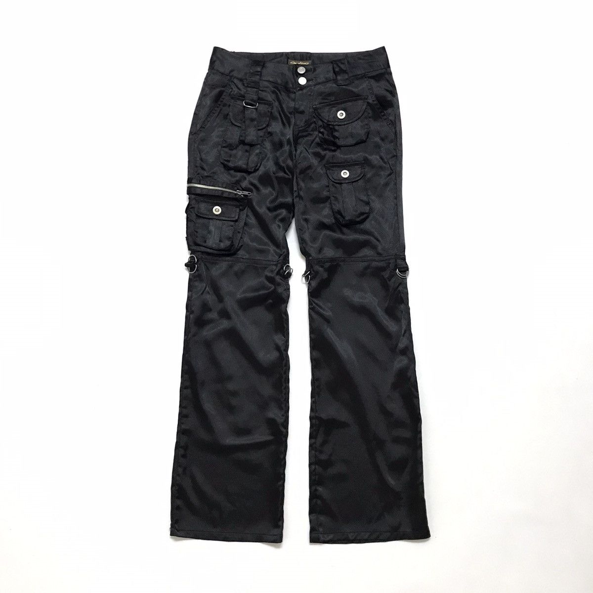 Japanese Brand Gas Mask Black Cargo Flared Pants Size 28" / US 6 / IT 42 - 1 Thumbnail