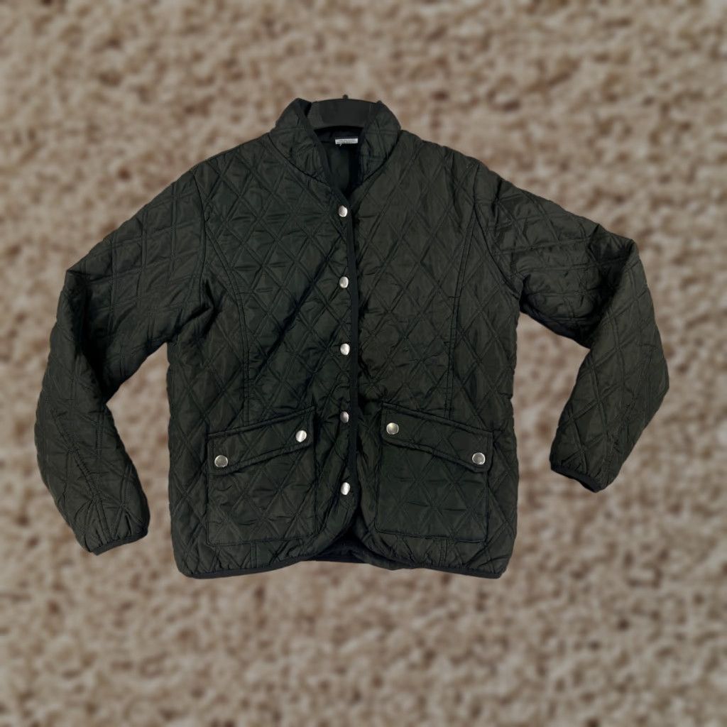 Vintage Jonathan Martin Jacket Womens M Green Quilted Button 100% Polyester Utility Size M / US 6-8 / IT 42-44 - 1 Thumbnail