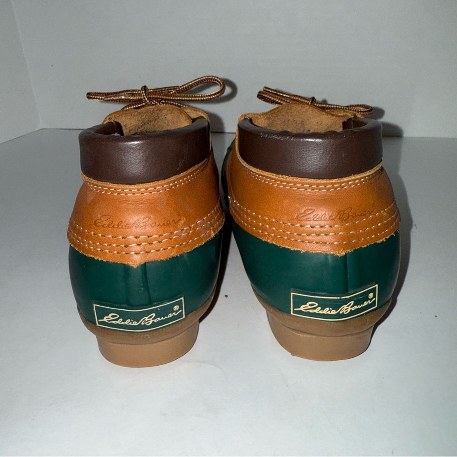 Vintage Eddie Bauer Duck Boots Mens 9.5 Green Waterproof Faux Fur Lined Outdoor VINTAGE EDDIE BAUER cabincore gorpcore rubber duck boots 9 main image 2