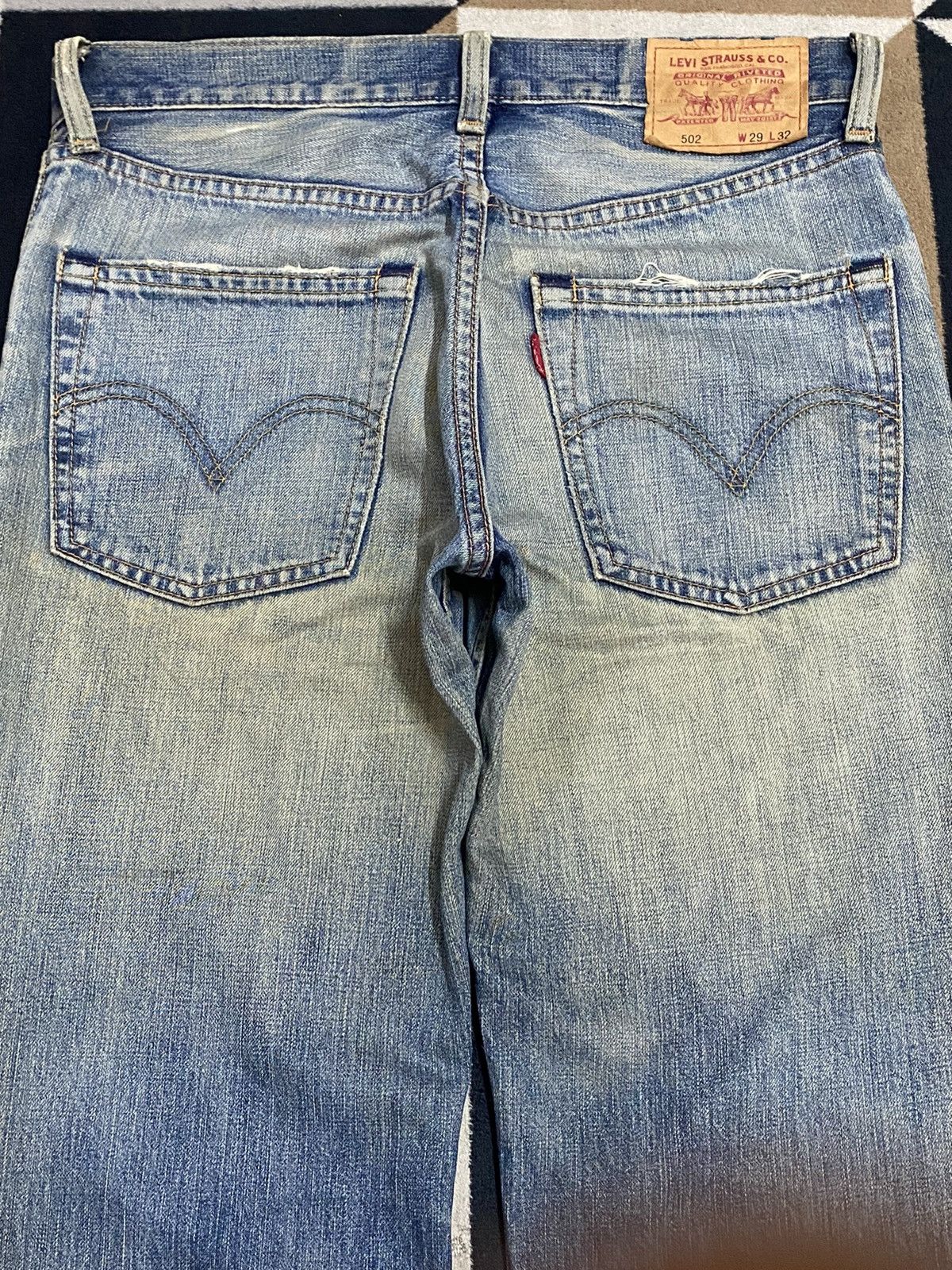 Levi's Vintage Levis 502 Mud Wash Distressed Loose Jeans Size US 31 - 4 Thumbnail