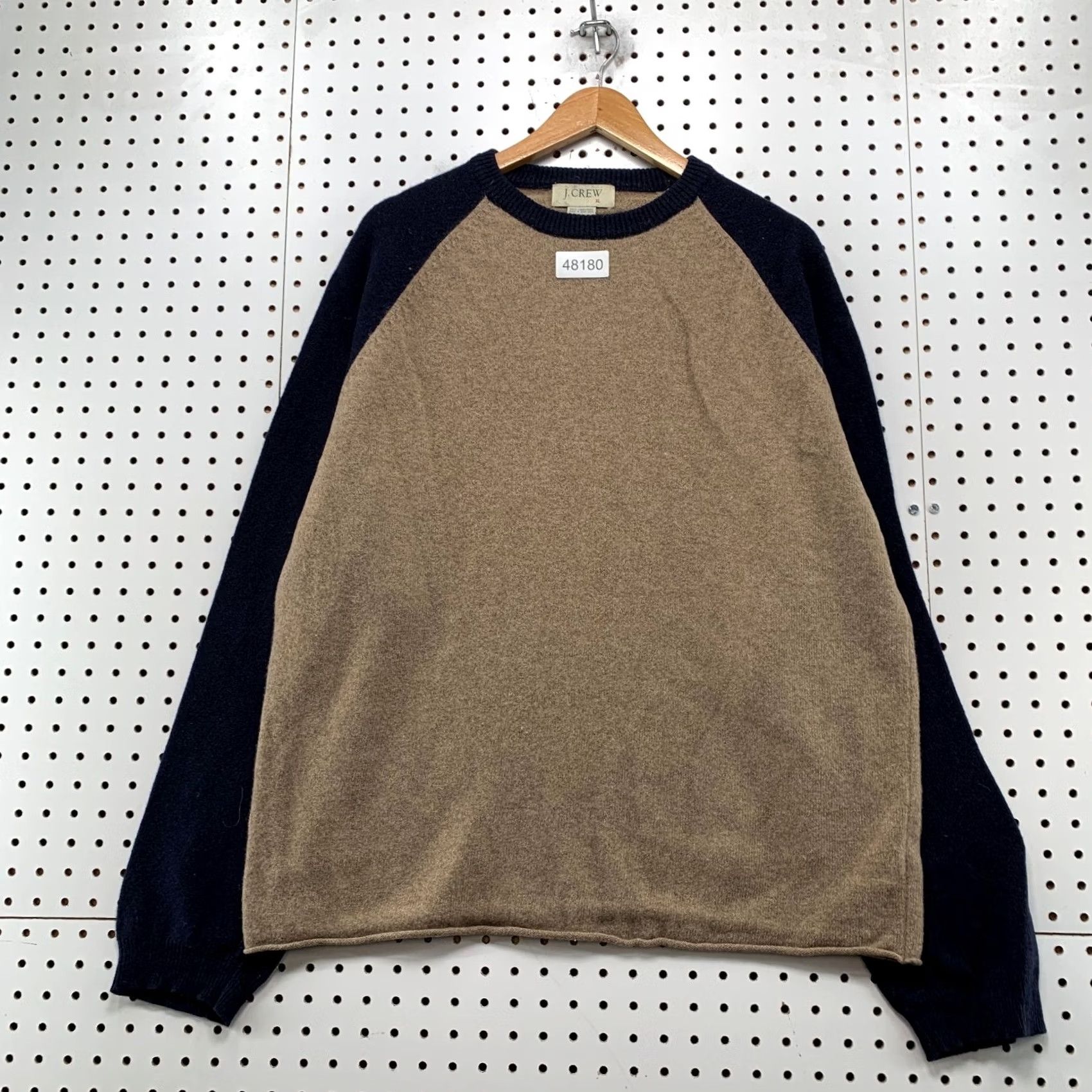 J.Crew VINTAGE J.CREW WOOL SWEATER Mens XL Blue Tan 100% Lambswool Preppy Pullover Crew Neck Long Sleeve Striped? No, Pattern: Solid Size US XL / EU 56 / 4 - 2 Thumbnail