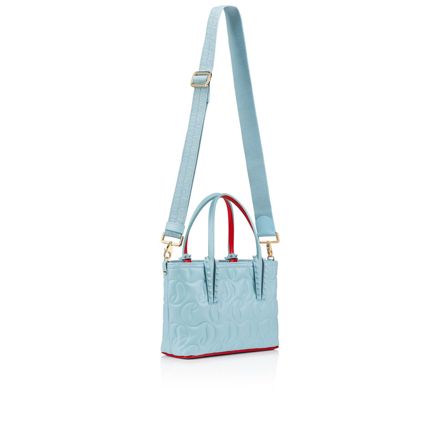 Christian Louboutin o1s1wg110225 Size: OS/Embossed Leather Tote Bag in Blue Size ONE SIZE - 3 Thumbnail