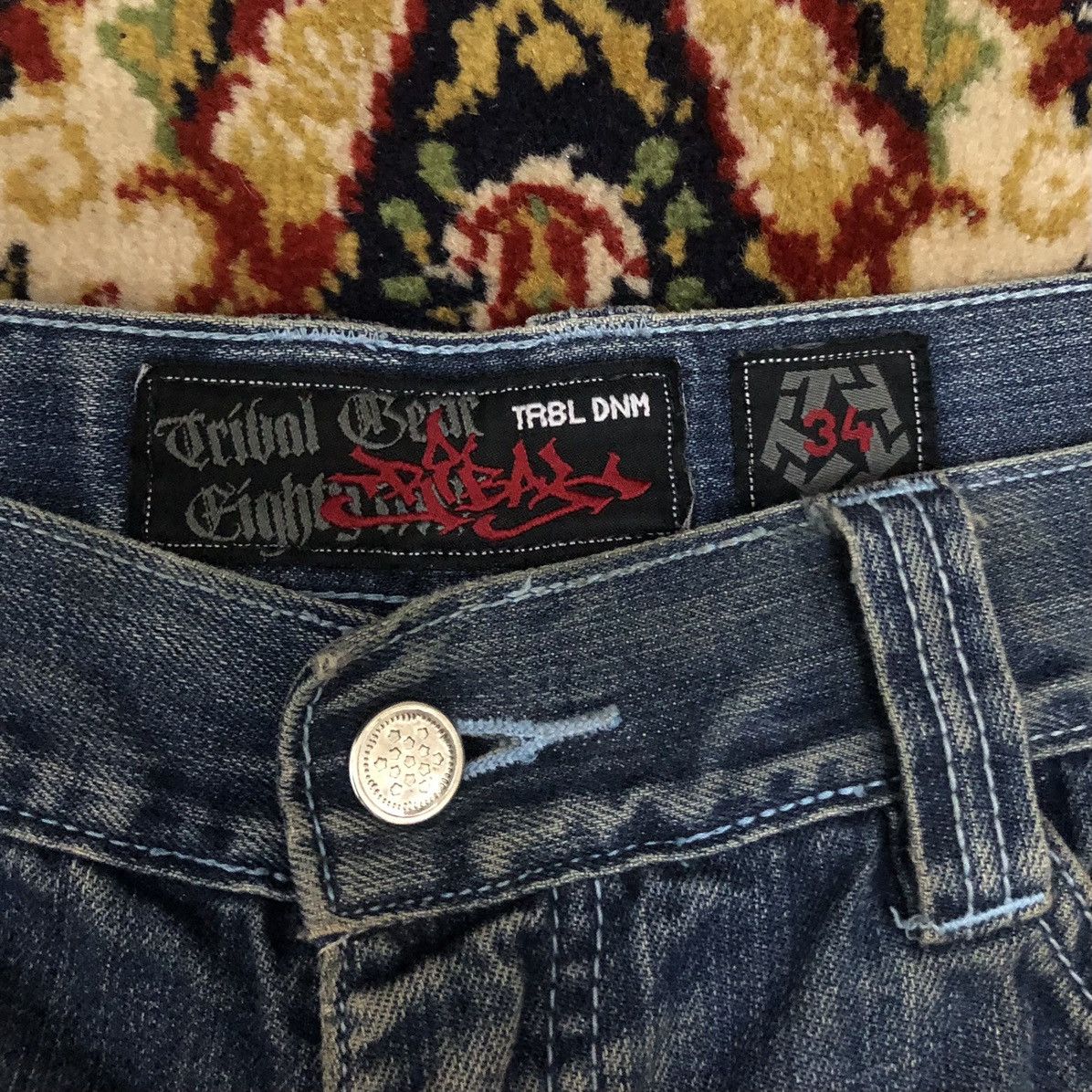 Ecko Unltd. × JNCO × Southpole Tribal Gear Denim Jorts/Denim shorts Graphic embroidery Size US 34 / EU 50 - 6 Thumbnail