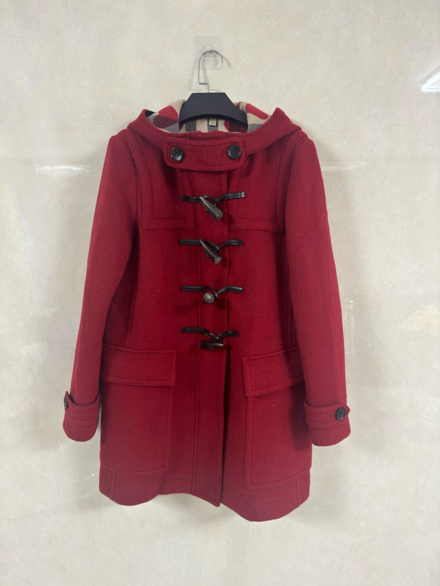 Burberry Burberry Red Toggle Hooded Coat Size M / US 6-8 / IT 42-44 - 1 Thumbnail