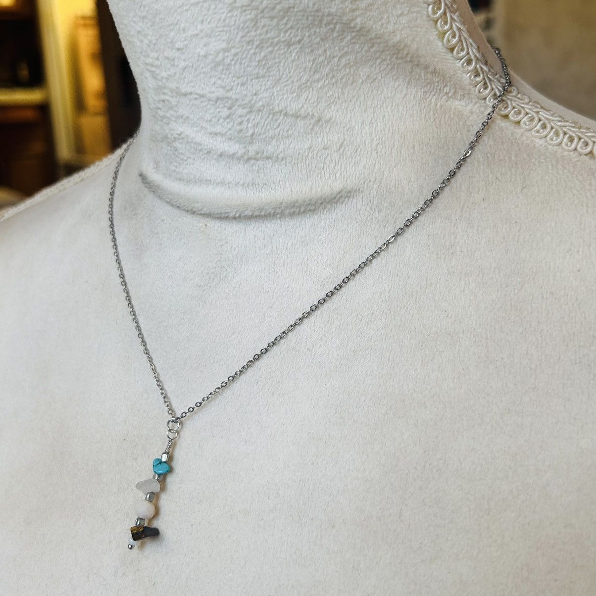 Handmade Handcrafted tigers eye turquoise rose quartz crystal set Size ONE SIZE - 6 Thumbnail