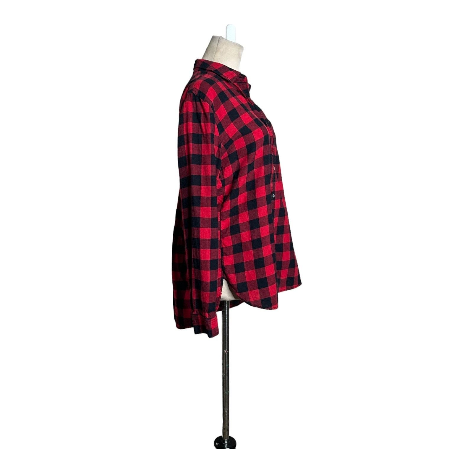 H&M H&M red black plaid long sleeves button flannel shirt size 8 Size M / US 6-8 / IT 42-44 - 7 Thumbnail