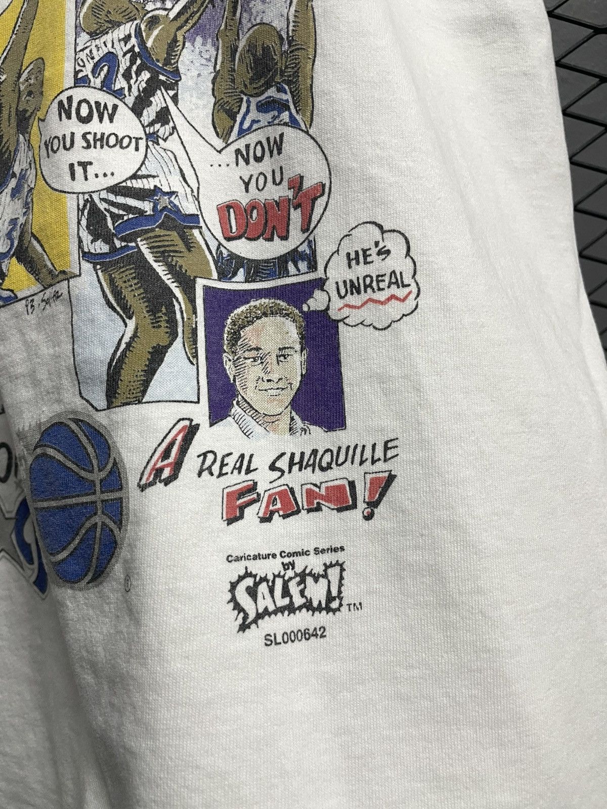 NBA Vintage 90s Shaquille O’neal Orlando Magic Comic T-Shirt. Size US L / EU 52-54 / 3 - 5 Thumbnail