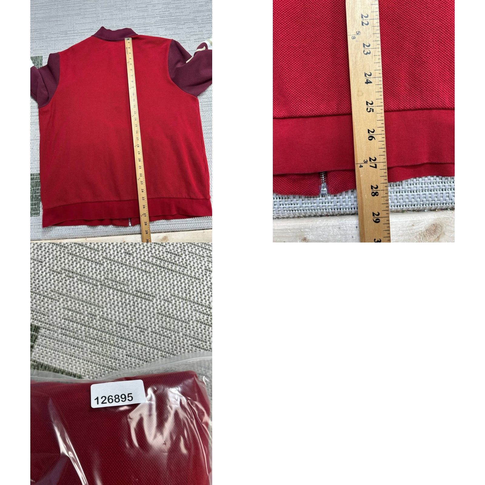 Lacoste Lacoste Jacket Mens XXL Red Cotton Textured Knit Colorblock Full Zip Training Jacket Size US XXL / EU 58 / 5 - 9 Thumbnail