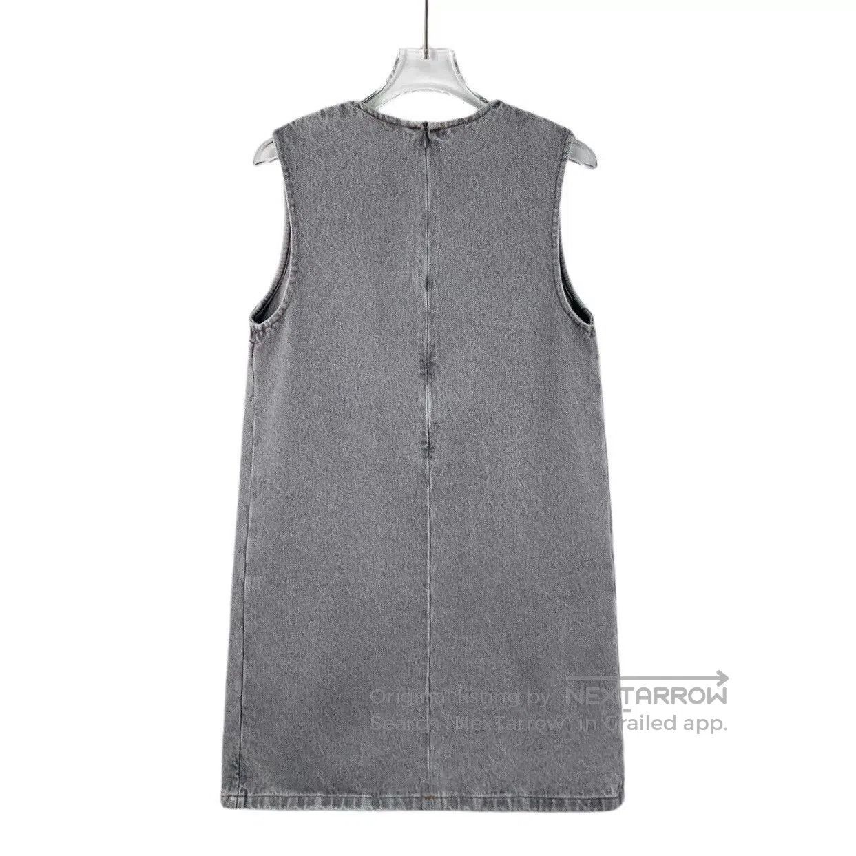 Miu Miu gray logo sleeveless denim dress by miu miu. Size US 38 / EU 54 - 2 Thumbnail