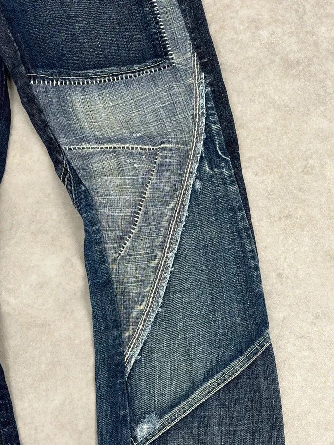 Marithe + Francois Girbaud 2000s Marithé + François Girbaud Multi-Patchwork Design Blue Denim Jeans Size 26" / US 2 / IT 38 - 10 Thumbnail