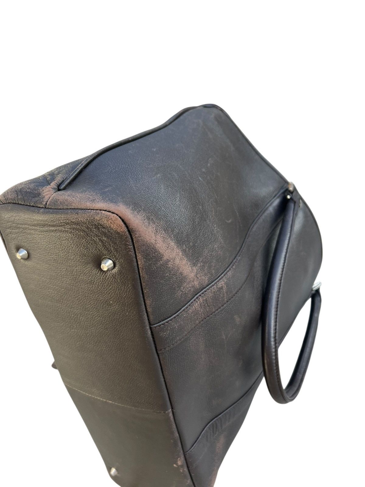 Leather ONLY Japan Distressed Patina Brown Leather Tote Bag Size ONE SIZE - 15 Thumbnail