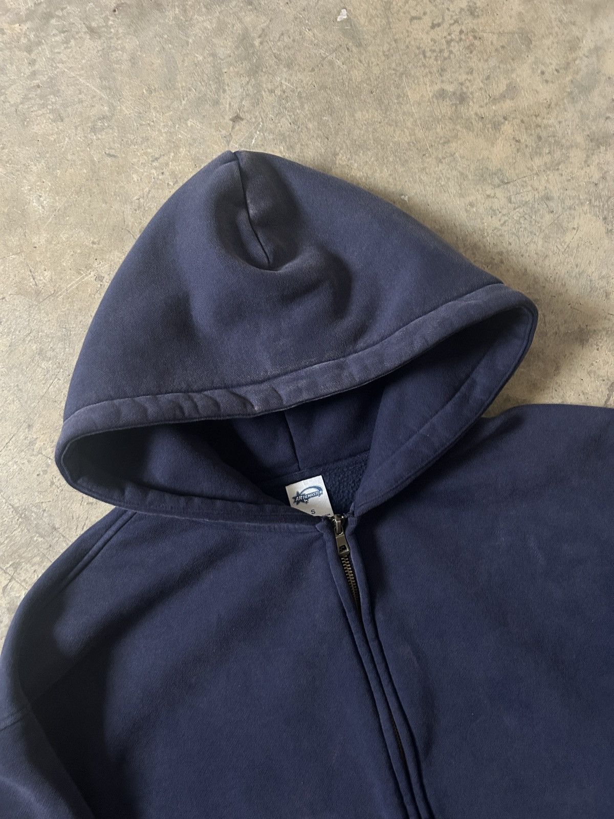 Vintage Vintage Navy Heavyweight Zip Up Hoodie — Blank Essentials Size US S / EU 44-46 / 1 - 3 Thumbnail