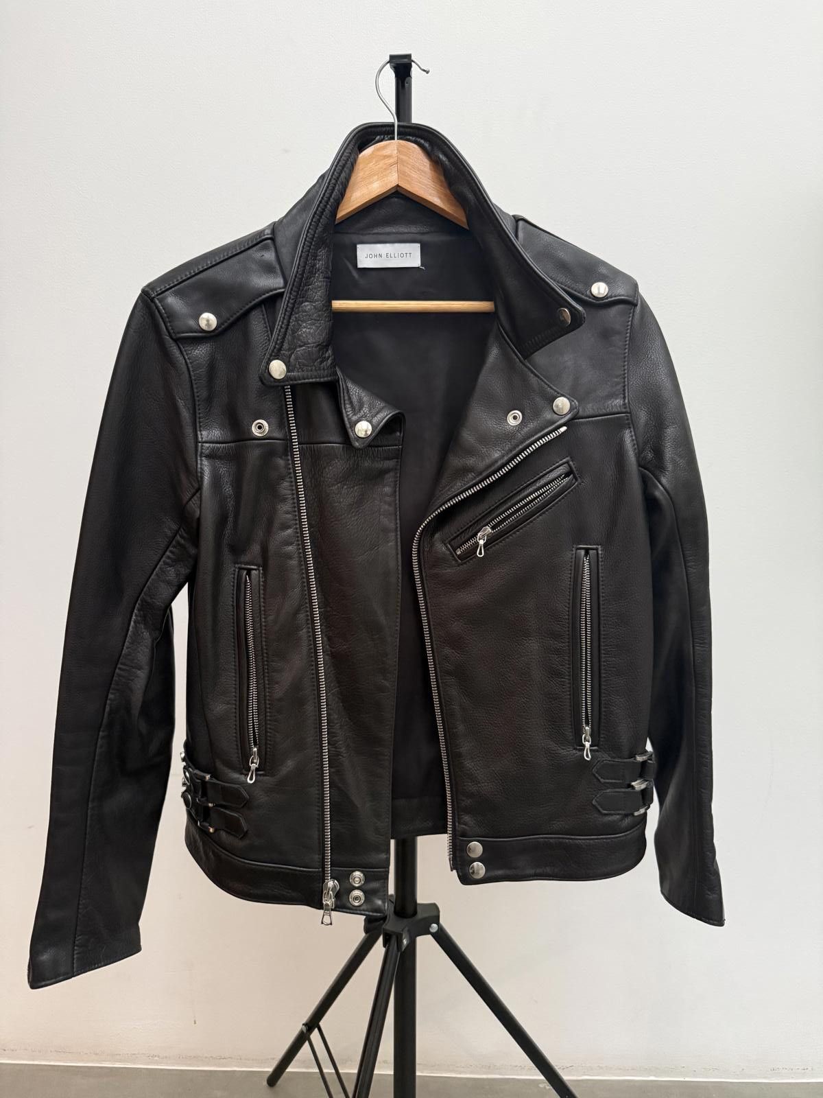 John Elliott Black Leather Biker Jacket