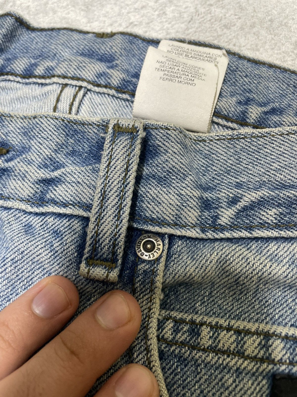 Harley Davidson × Vintage Vintage Rare Harley Davidson Trademark Logo Denim Jeans Size US 32 / EU 48 - 7 Thumbnail