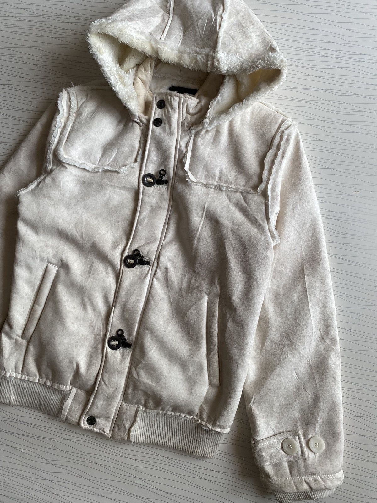 In The Attic IN THE ATTIC Japan Shearling Trench Coat Hoodie | Grailed